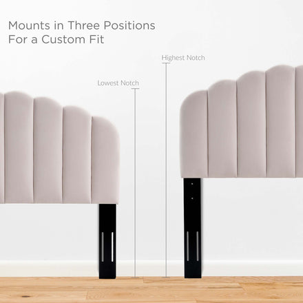 Veronique Performance Velvet Full/Queen Headboard in Pink
