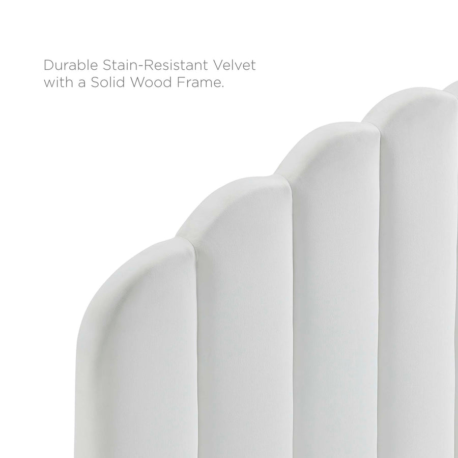 Jovie Performance Velvet Full/Queen Headboard in White