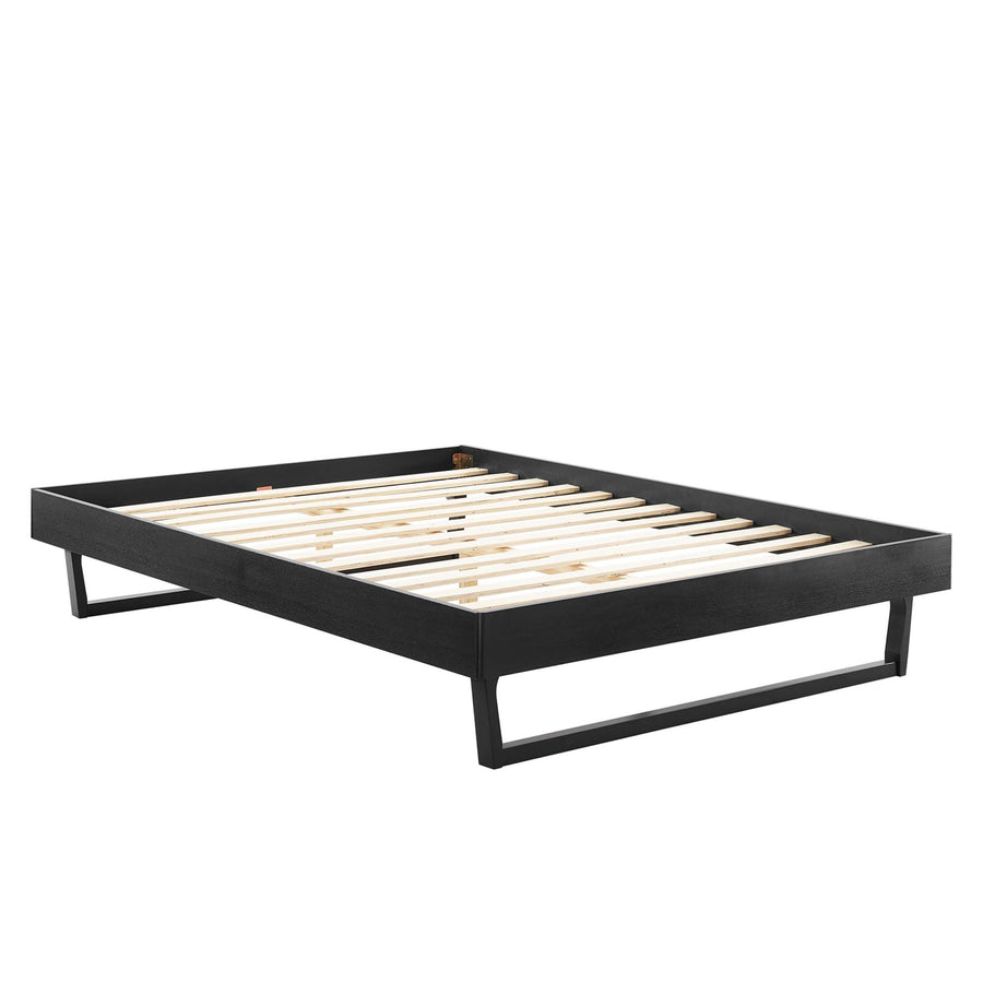 Terrace Wood Full Platform Bed Frame in Black