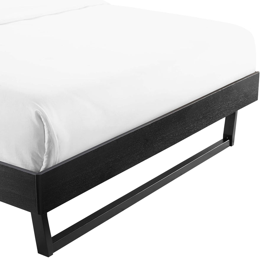 Terrace Wood Full Platform Bed Frame in Black