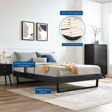 Terrace Wood Full Platform Bed Frame in Black