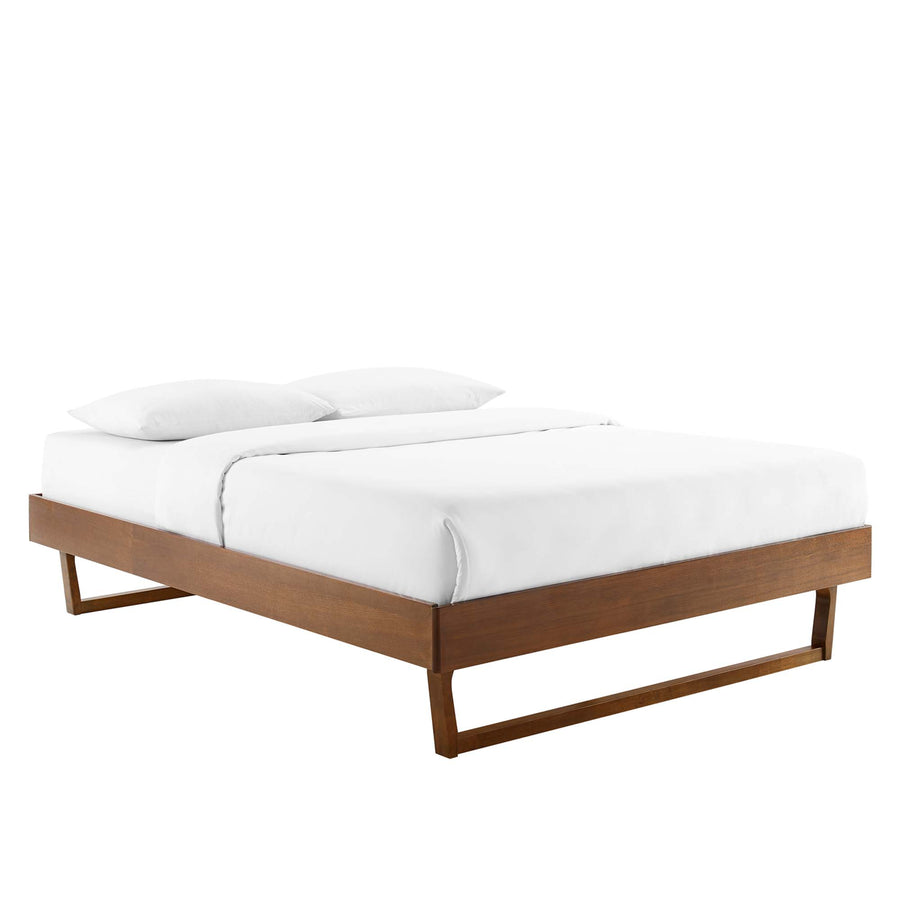 Terrace Wood Full Platform Bed Frame in Walnut