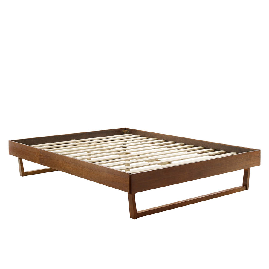 Terrace Wood Full Platform Bed Frame in Walnut