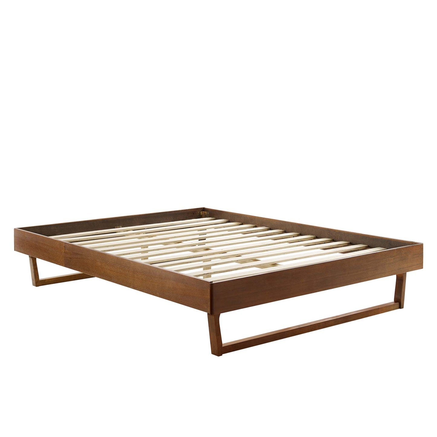 Terrace Wood Queen Platform Bed Frame in Walnut
