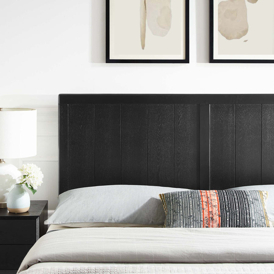 Gingham Wood Twin Headboard in Black