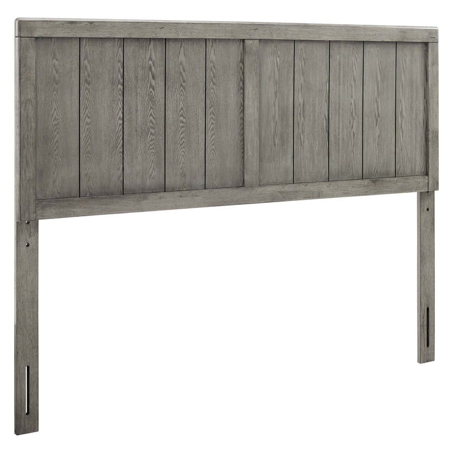 Gingham Wood Twin Headboard in Gray