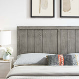 Gingham Wood Twin Headboard in Gray