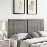 Gingham Wood Twin Headboard in Gray