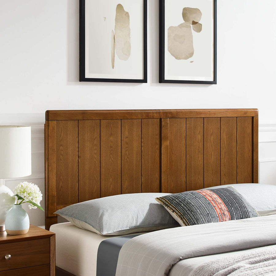 Gingham Wood Twin Headboard in Walnut