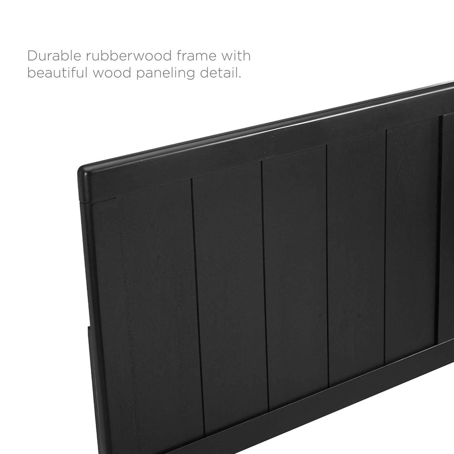 Gingham Wood King Headboard in Black
