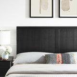 Gingham Wood King Headboard in Black