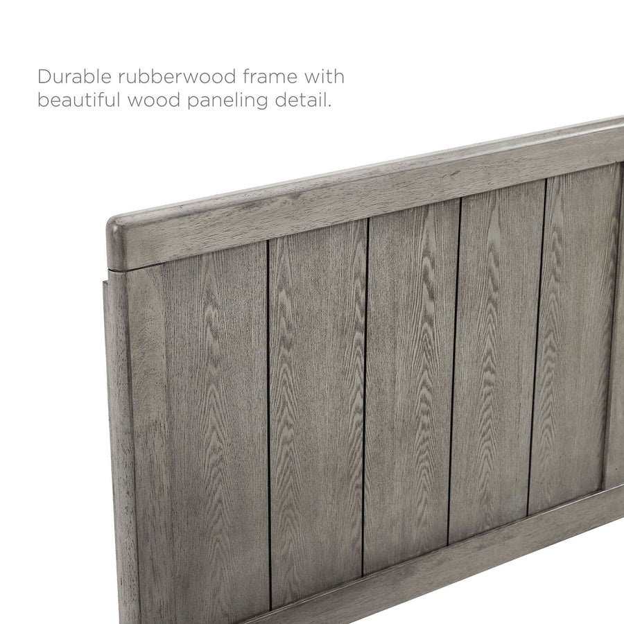 Gingham Wood King Headboard in Gray