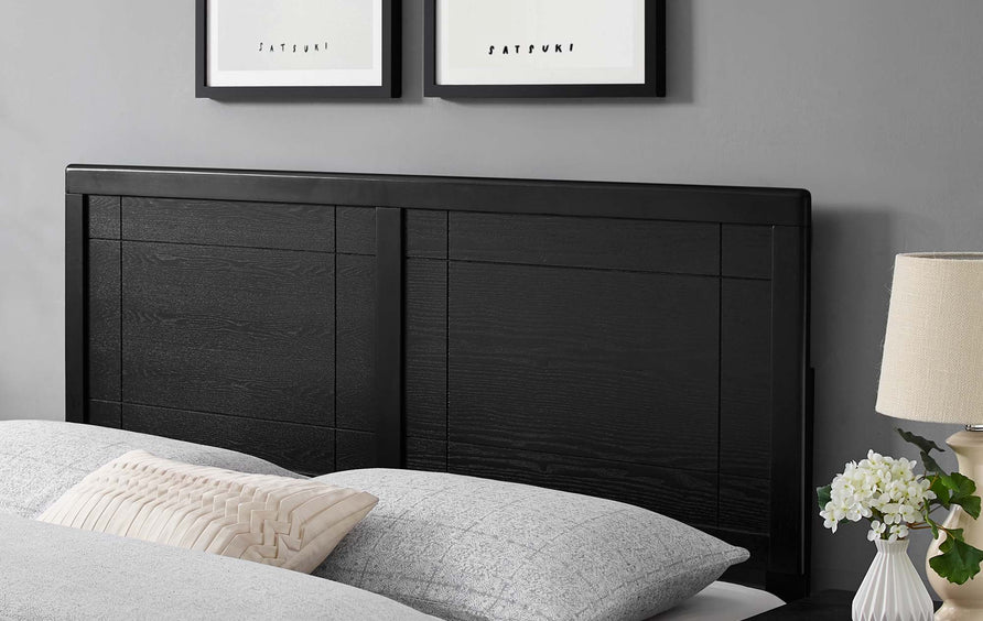 Sanctum Wood Twin Headboard in Black