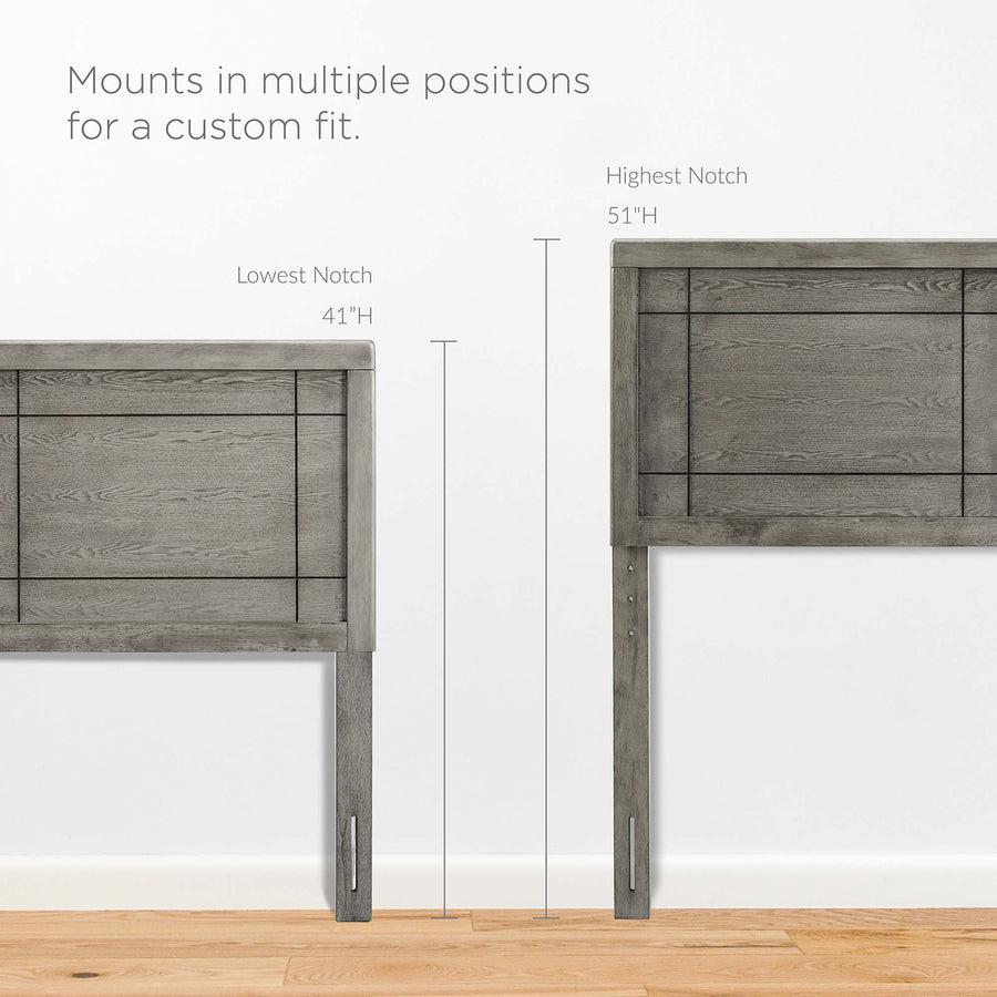 Sanctum Wood Queen Headboard in Gray