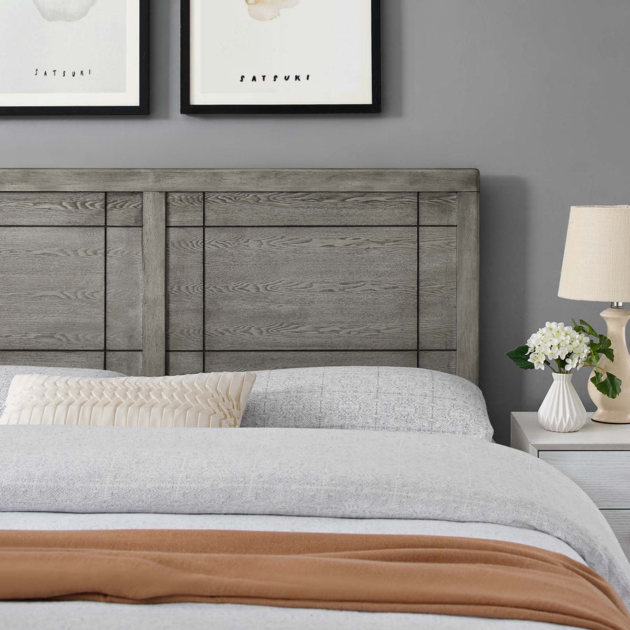 Sanctum Wood Queen Headboard in Gray