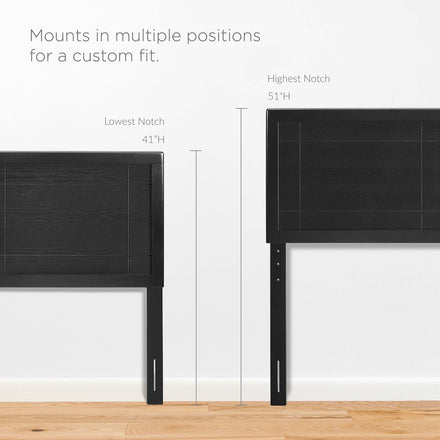 Archie Wood King Headboard in Black