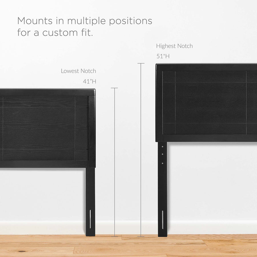 Sanctum Wood King Headboard in Black