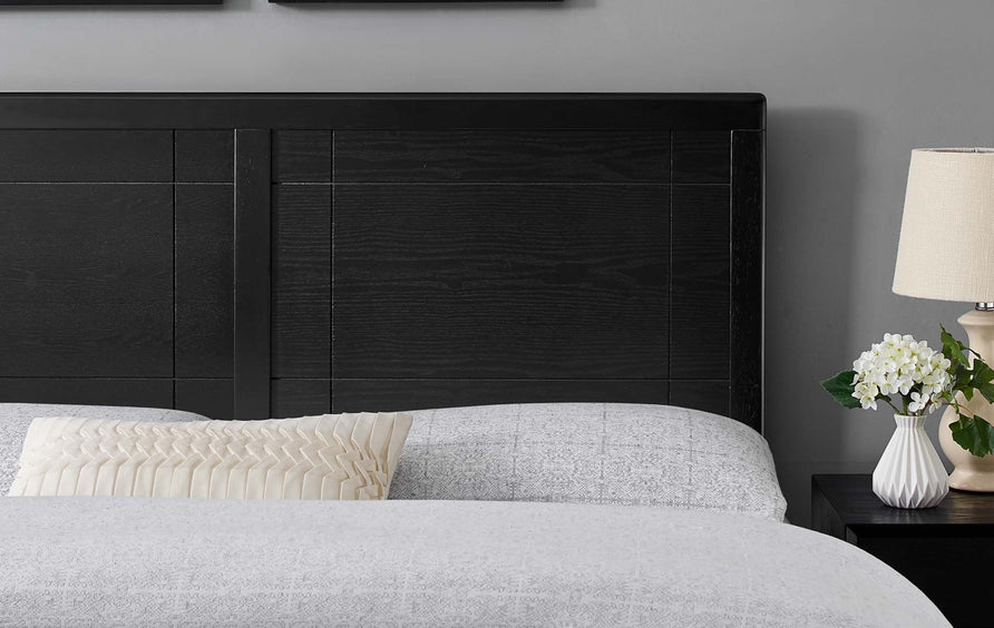 Sanctum Wood King Headboard in Black