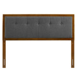 Petal Wood Full Platform Bed With Splayed Legs in Walnut Charcoal
