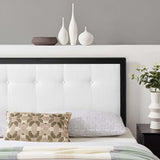 Arch Tufted Fabric and Wood Queen Headboard in Black White