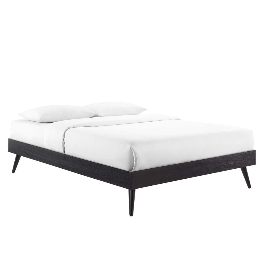 Spindle Wood King Platform Bed Frame in Black