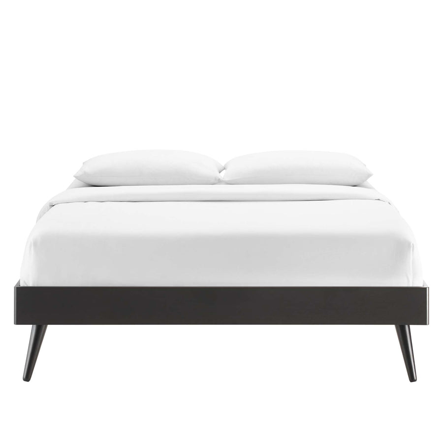 Spindle Wood King Platform Bed Frame in Black