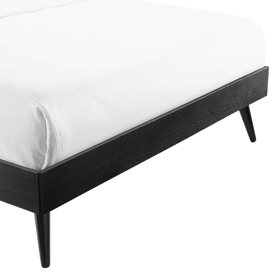 Spindle Wood King Platform Bed Frame in Black