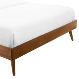Spindle Wood King Platform Bed Frame in Walnut