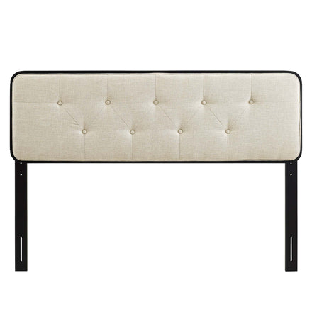 Bridgette Wood Queen Platform Bed With Splayed Legs in Black Beige