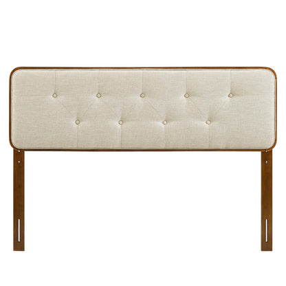 Collins Tufted Fabric and Wood King Headboard by Furniture For America