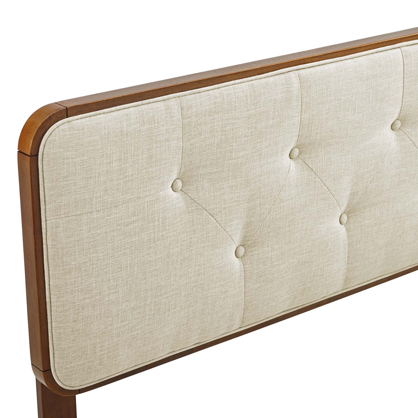 Collins Tufted Fabric and Wood King Headboard by Furniture For America