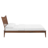 Libeccio Wood Queen Platform Bed in Walnut