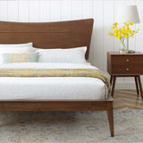Libeccio Wood Queen Platform Bed in Walnut