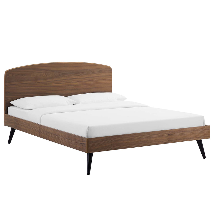 Carwyn Wood Queen Platform Bed in Walnut