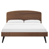 Carwyn Wood Queen Platform Bed in Walnut