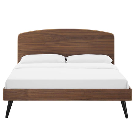 Bronwen Wood Queen Platform Bed in Walnut