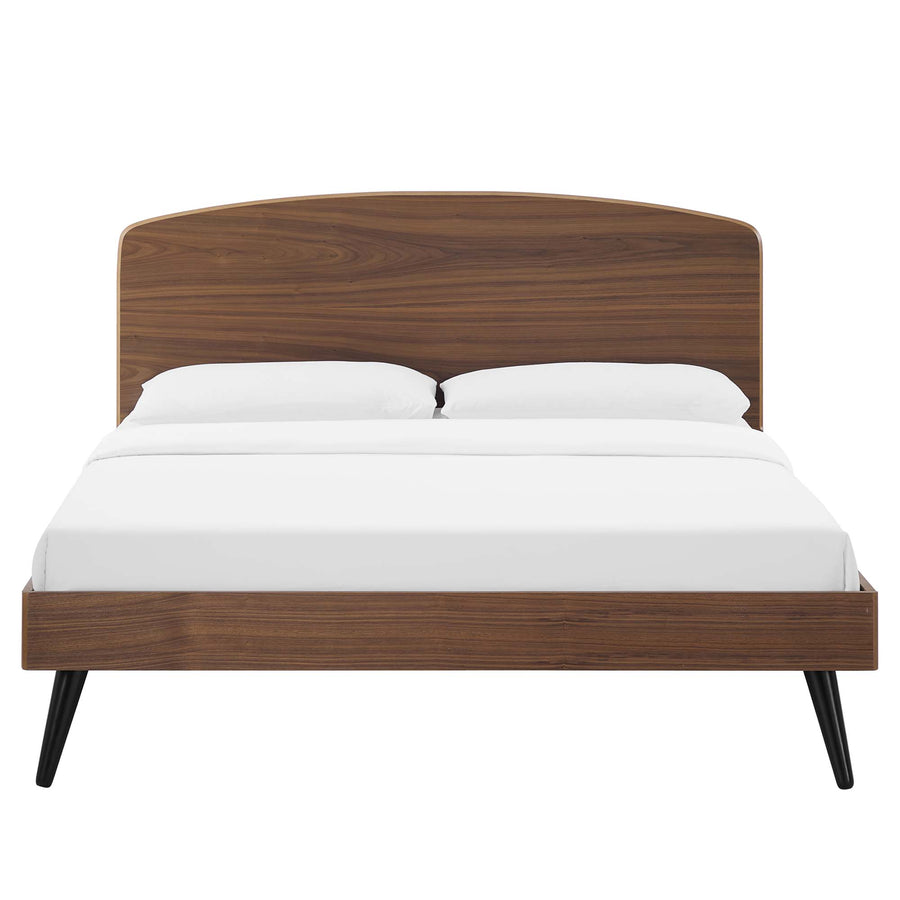 Carwyn Wood Queen Platform Bed in Walnut
