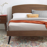 Carwyn Wood Queen Platform Bed in Walnut
