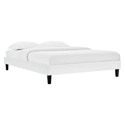 Reign Performance Velvet Twin Platform Bed Frame by Furniture For America
