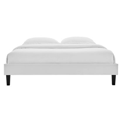Reign Performance Velvet Full Platform Bed Frame by Furniture For America