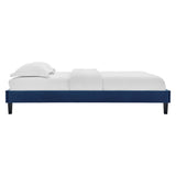 Boucle Performance Velvet Full Platform Bed Frame in Navy
