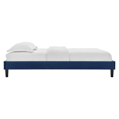 Reign Performance Velvet Full Platform Bed Frame by Furniture For America