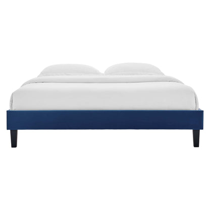 Reign Performance Velvet Full Platform Bed Frame by Furniture For America