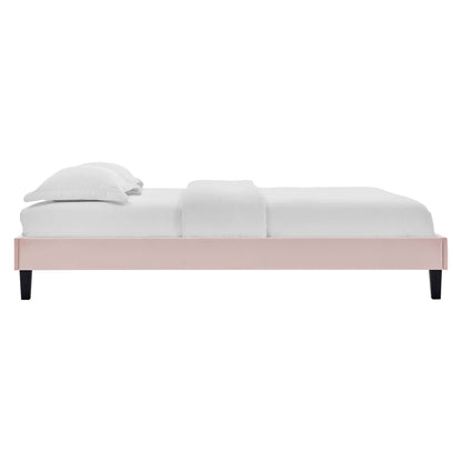 Reign Performance Velvet Full Platform Bed Frame by Furniture For America