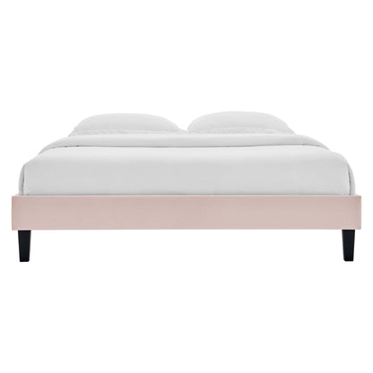 Reign Performance Velvet Full Platform Bed Frame by Furniture For America