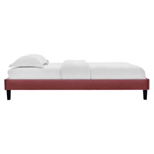 Reign Performance Velvet King Platform Bed Frame by Furniture For America