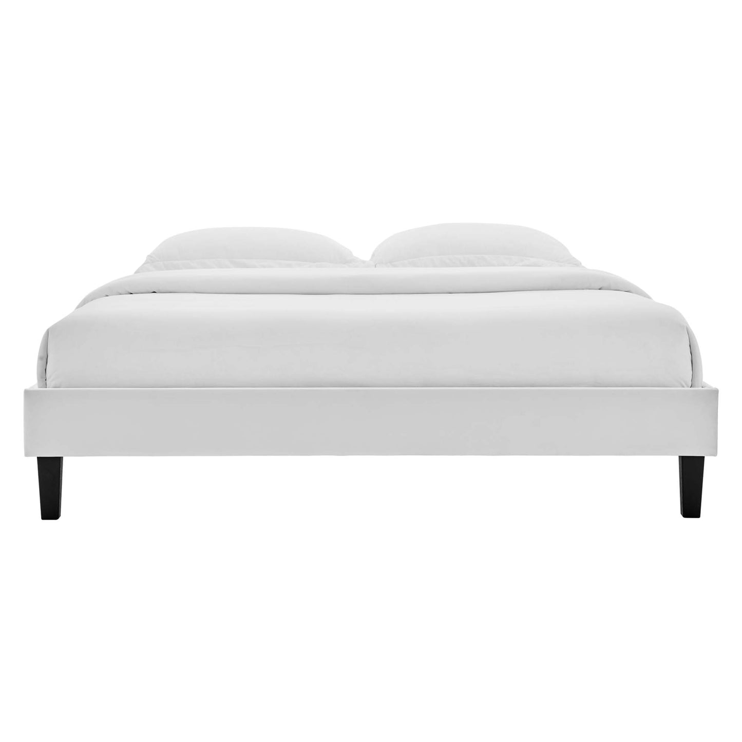 Vega Performance Velvet King Platform Bed in Light Gray
