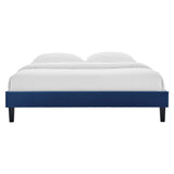 Boucle Performance Velvet King Platform Bed Frame in Navy
