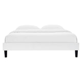Boucle Performance Velvet King Platform Bed Frame in White