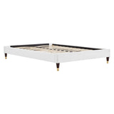 Neroli Performance Velvet Full Platform Bed Frame in White